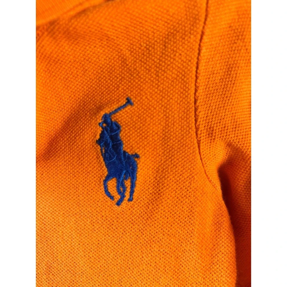 Ralph Lauren Polo Romper Baby Boy 9M Orange Good‎ Long Sleeve Big Pony 3 Patch